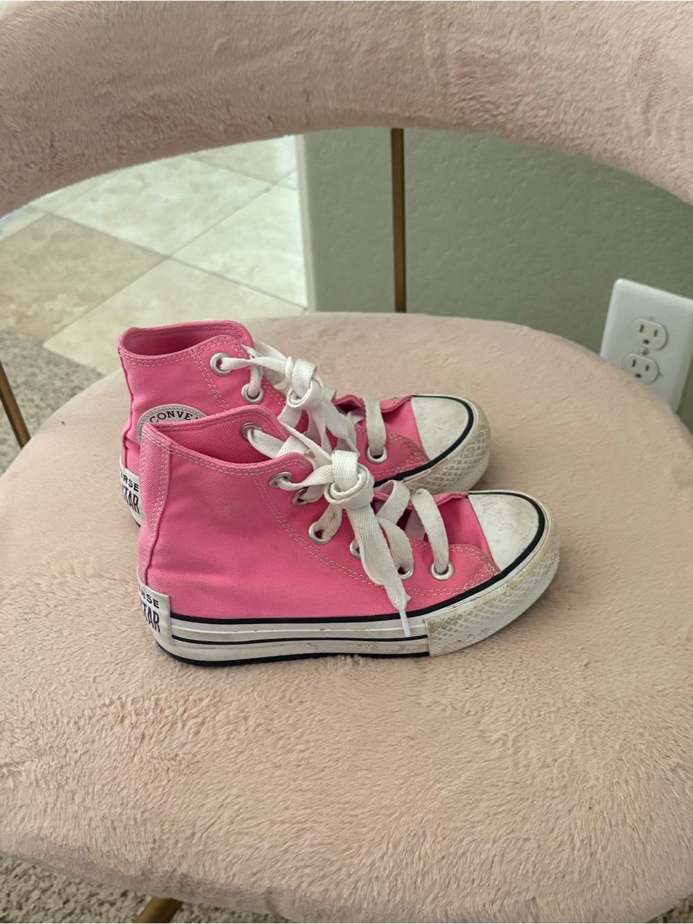 Converse Kids Pink High-Top Canvas Sneakers